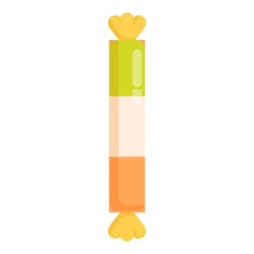 Wrapped hard candy with orange, white, and green stripes 스톡 일러스트