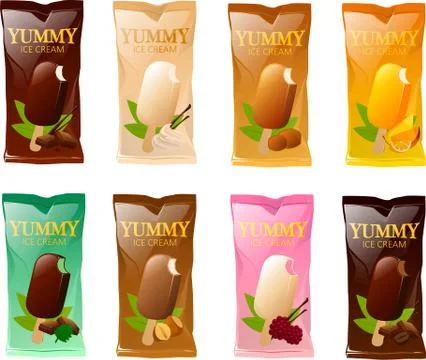 Wrapped ice cream Stock Illustration