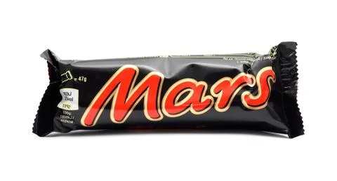Wrapped Mars candy bar Stockfoto's