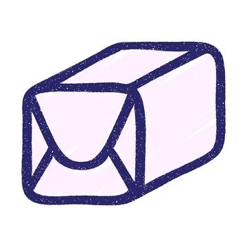 Wrapped Parcel Chalk Drawing in bright neon color Illustrazione stock