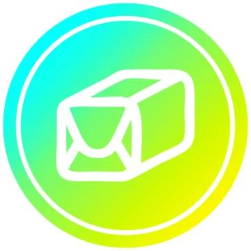 Wrapped parcel circular in cold gradient spectrum Illustration