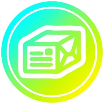 Wrapped parcel circular in cold gradient spectrum Illustration