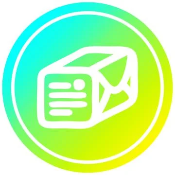 Wrapped parcel circular in cold gradient spectrum Illustration