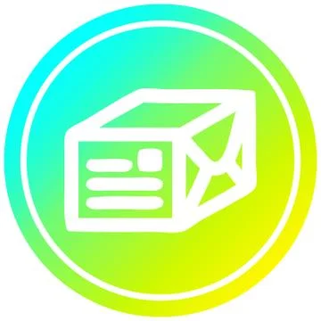 Wrapped parcel circular in cold gradient spectrum Illustration