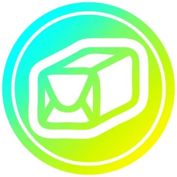 Wrapped parcel circular in cold gradient spectrum Illustration