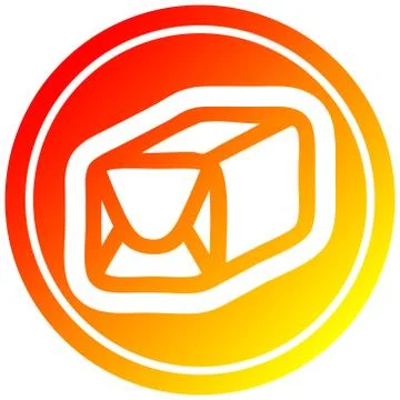 Wrapped parcel circular in hot gradient spectrum Illustration