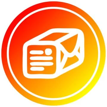 Wrapped parcel circular in hot gradient spectrum Illustrazione stock