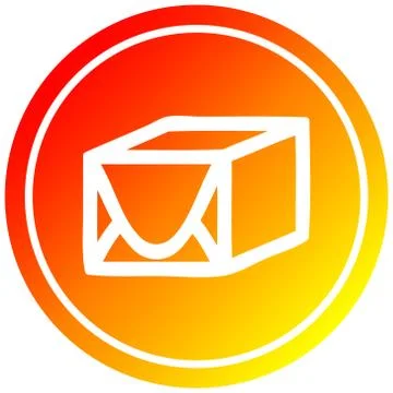 Wrapped parcel circular in hot gradient spectrum Illustrazione stock