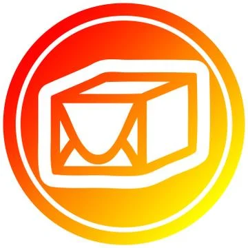 Wrapped parcel circular in hot gradient spectrum Illustration