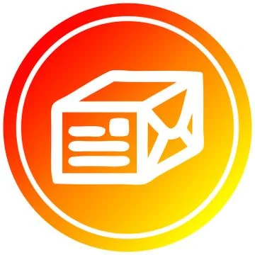 Wrapped parcel circular in hot gradient spectrum Illustration