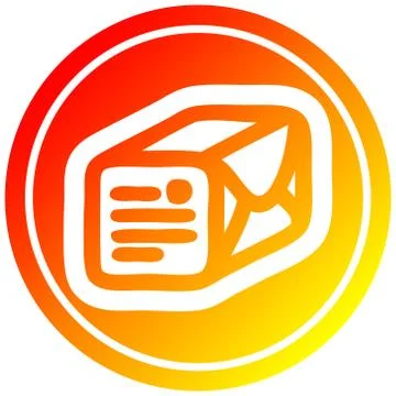 Wrapped parcel circular in hot gradient spectrum Illustration