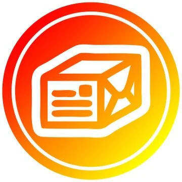 Wrapped parcel circular in hot gradient spectrum Illustration