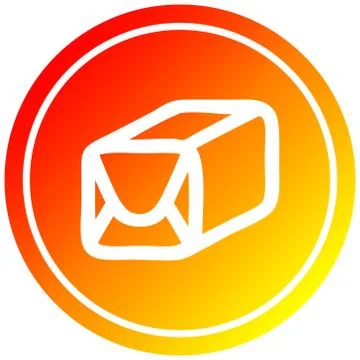 Wrapped parcel circular in hot gradient spectrum Illustration