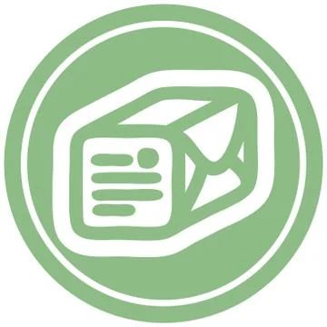 Wrapped parcel circular icon Illustration