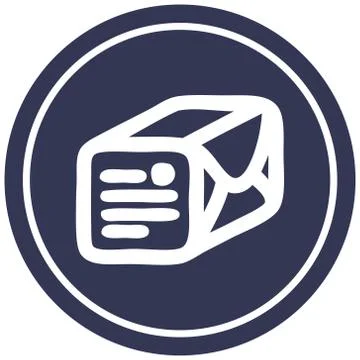 Wrapped parcel circular icon Illustration