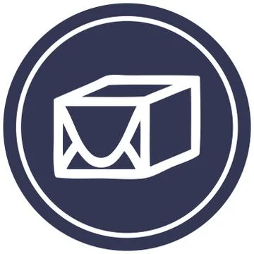 Wrapped parcel circular icon Stock Illustration