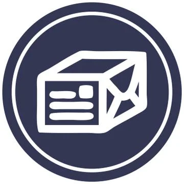 Wrapped parcel circular icon Stock Illustration
