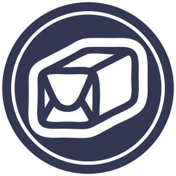 Wrapped parcel circular icon Illustrazione stock