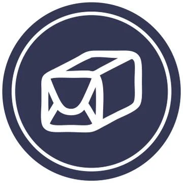 Wrapped parcel circular icon Illustration