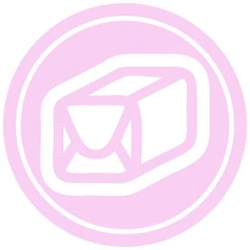 Wrapped parcel circular icon Illustration