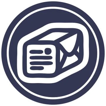 Wrapped parcel circular icon Stock Illustration