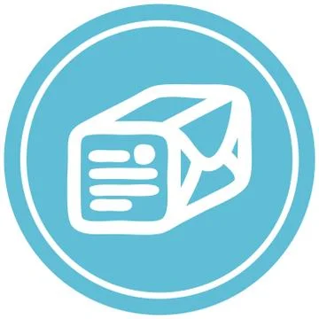 Wrapped parcel circular icon Illustration