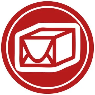 Wrapped parcel circular icon Stock Illustration