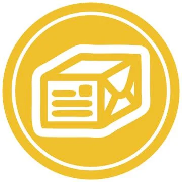 Wrapped parcel circular icon 스톡 일러스트