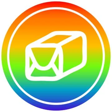 Wrapped parcel circular in rainbow spectrum Illustration