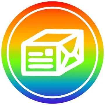 Wrapped parcel circular in rainbow spectrum Illustration