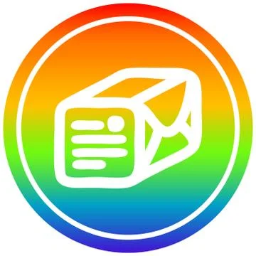 Wrapped parcel circular in rainbow spectrum Illustration