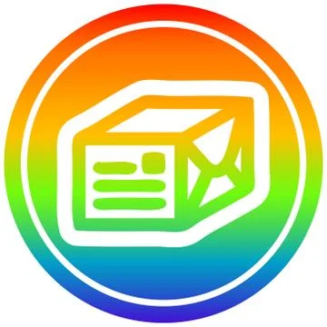 Wrapped parcel circular in rainbow spectrum Illustration