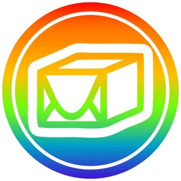 Wrapped parcel circular in rainbow spectrum Illustration