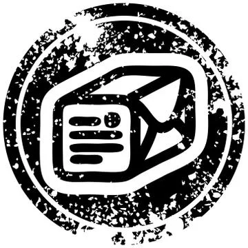 Wrapped parcel distressed icon Stock Illustration