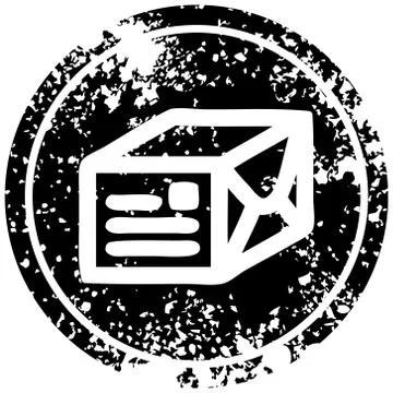 Wrapped parcel distressed icon Illustration