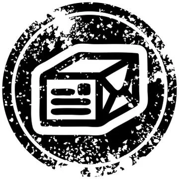 Wrapped parcel distressed icon 스톡 일러스트