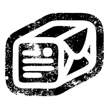 Wrapped parcel distressed icon Stock Illustration