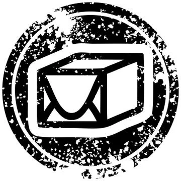 Wrapped parcel distressed icon Illustration
