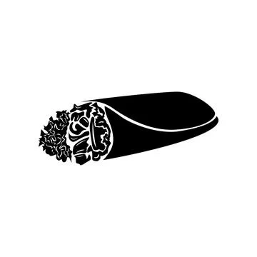 Wrapped sandbwich with meat and wegetables icon Stock Illustration