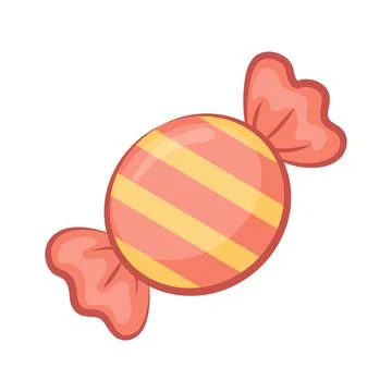 Wrapped striped candy isolated vector illustration. イラスト素材