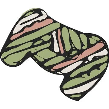 Wrapped Video Game Controller with Striped Pattern Stockillustratie