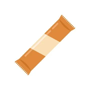 Wrapper snack bar icon flat vector. Chocolate food Stock Illustration