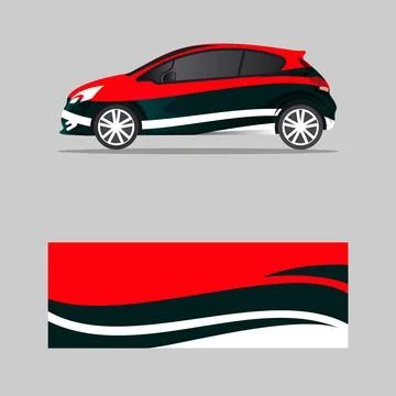 Wrapping car decal creative wave design vector Stock Illustration