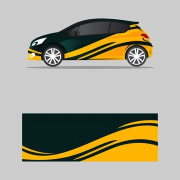 Wrapping car decal flame wave design vector Stock Illustration
