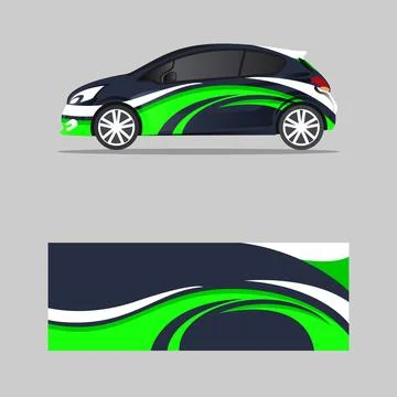 Wrapping car decal green element design vector Stock Illustration