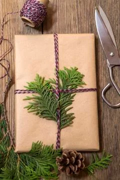 Wrapping Christmas presents Stock Photos