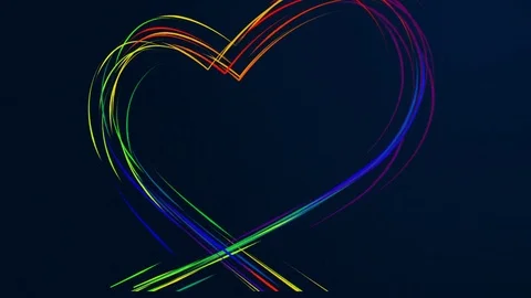 Wrapping colorful lines are creating a heart shape. Stock Footage 72831065