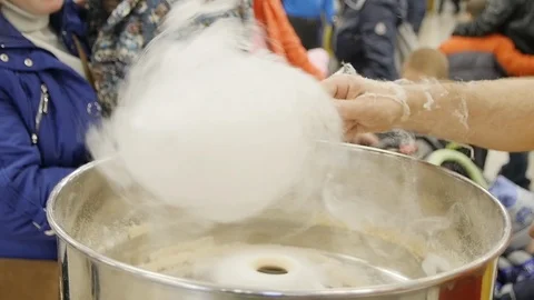 Wrapping Cotton Candy. Slowmotion Stock Footage 98149426