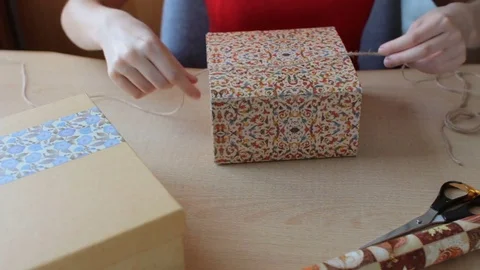 Wrapping gifts Stock Footage 72297662