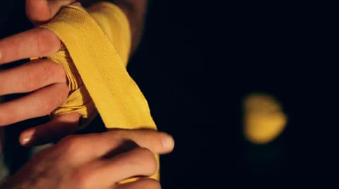 Wrapping hand for boxing tight Vídeos de archivo 38603497